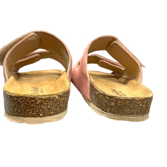 Bio Gold Blush Suede Double Padded Strap‎ Foot Bed Sandal Slides - Picture 9 of 13